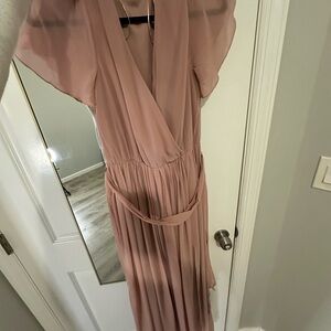 Elegant Pink Chiffon Dress